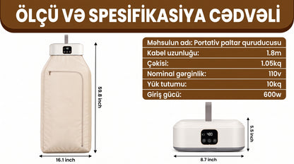 Portativ Elektrikli Paltar Quruducu – Sürətli və Rahat Qurutma