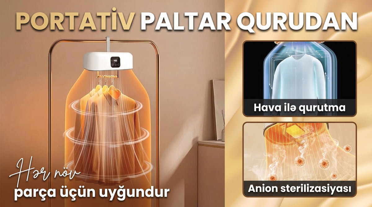 Portativ Elektrikli Paltar Quruducu – Sürətli və Rahat Qurutma